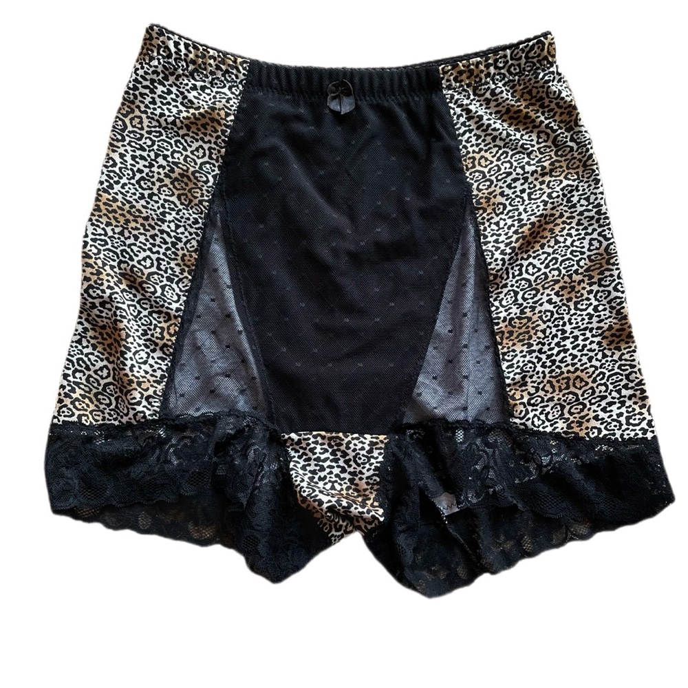 Rhonda Shear Pin-Up Panty Lace Animal Print Mesh - L - Picture 2 of 7